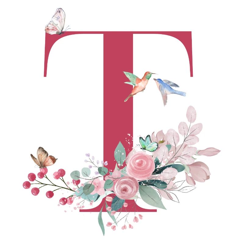 Buchstabe t floral - Geschenkidee