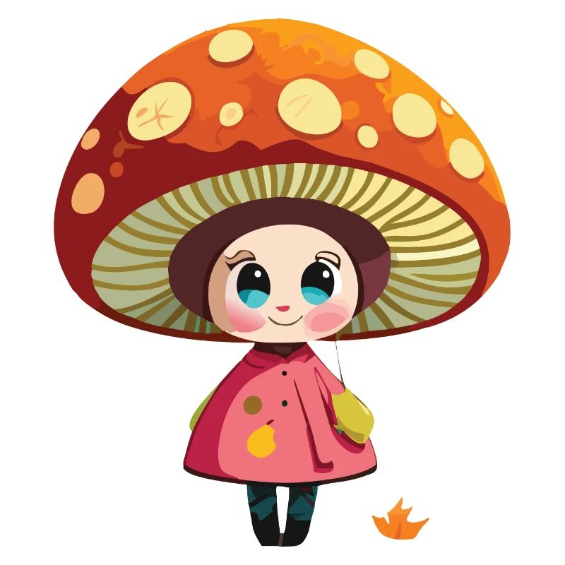 fille aux champignons