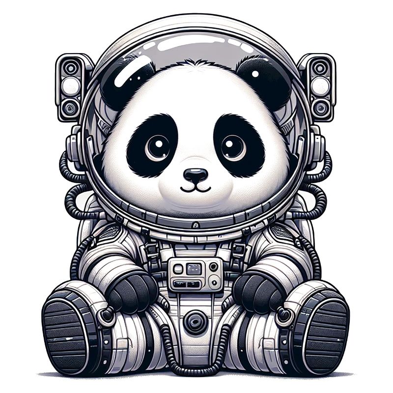 Astronaute panda mignon