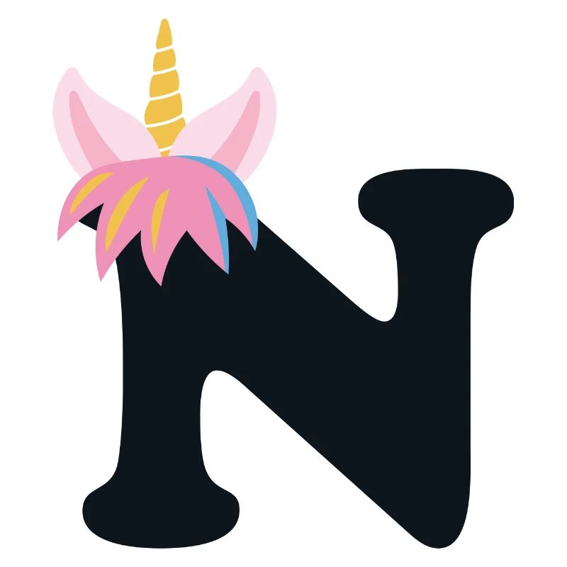 Einhorn-Buchstabe Regenbogenstyle "N" | be unique