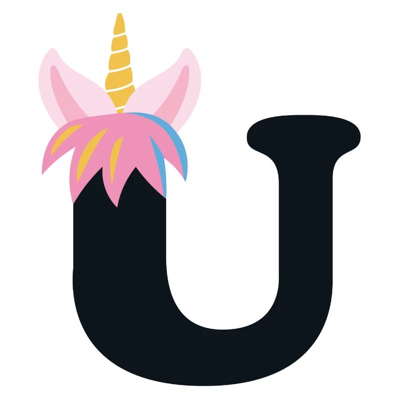 Einhorn-Buchstabe Regenbogenstyle "U" | be unique