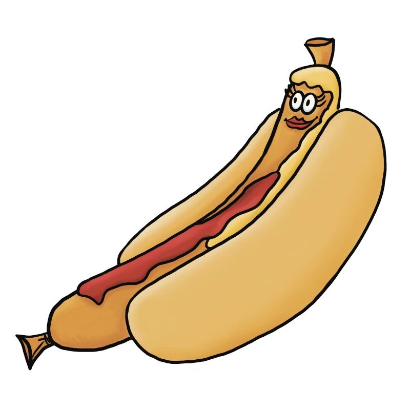 entspannte Bockwurst im Brötchen