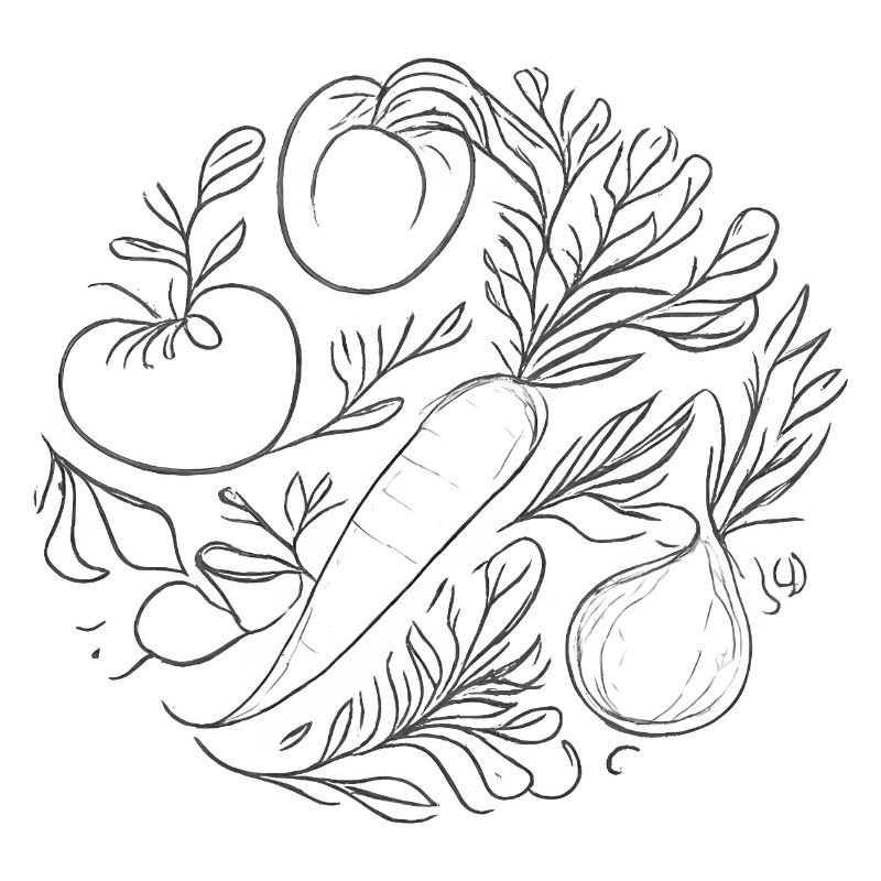 Botanical Vegetable Lineart