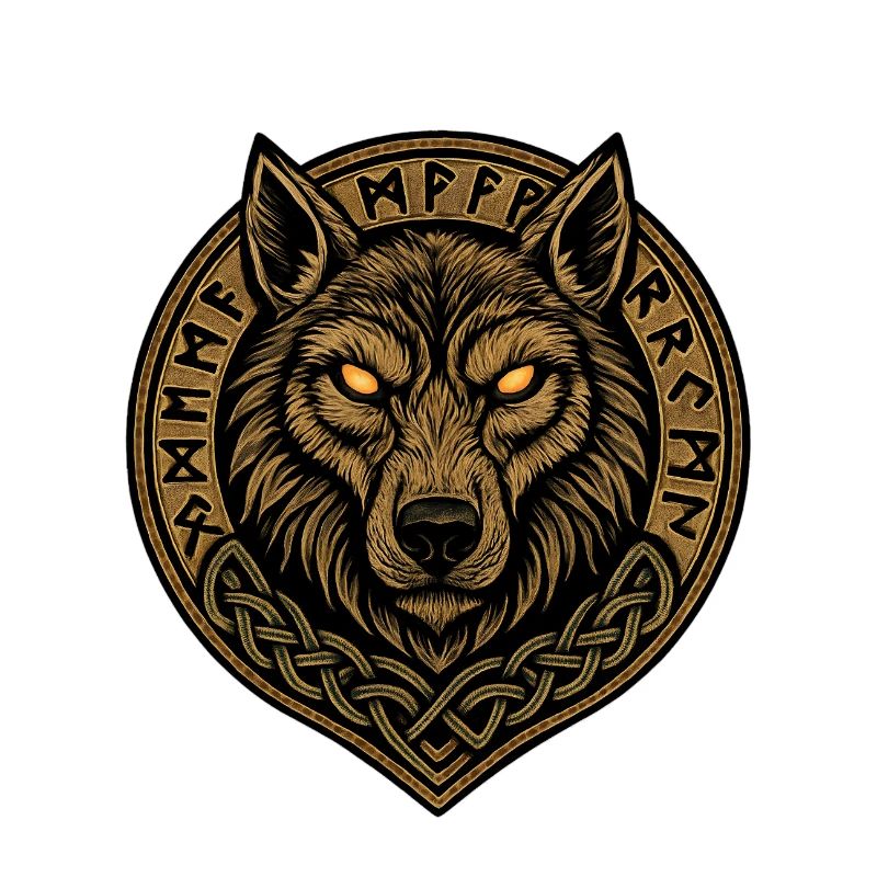 Wolf Medallion Runic Crest