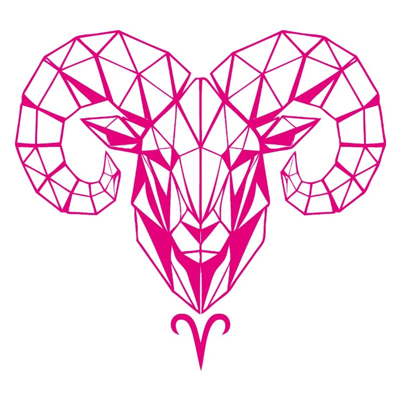 Geometrischer PinkWidder Kopf