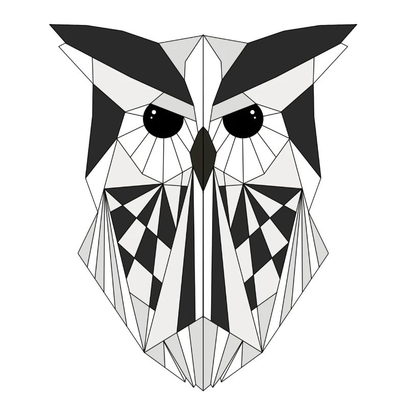 Weiße Eule geometrisch