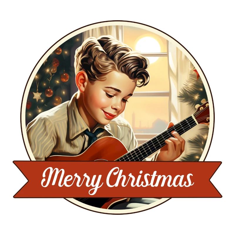 Junge spielt ein Weihnachtslied