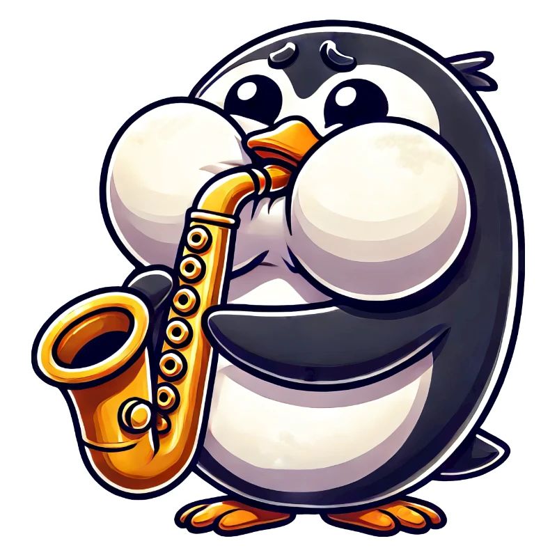 Penguin Saxophone Classical Music Thick Cheeks