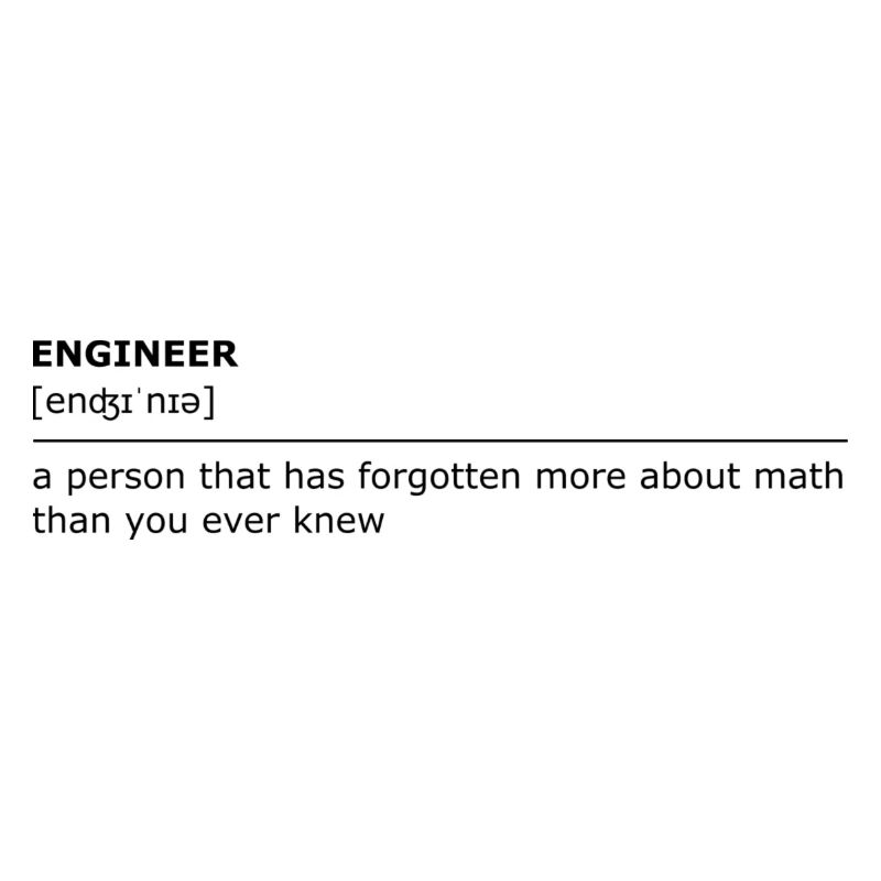 Engineer forgets math dark