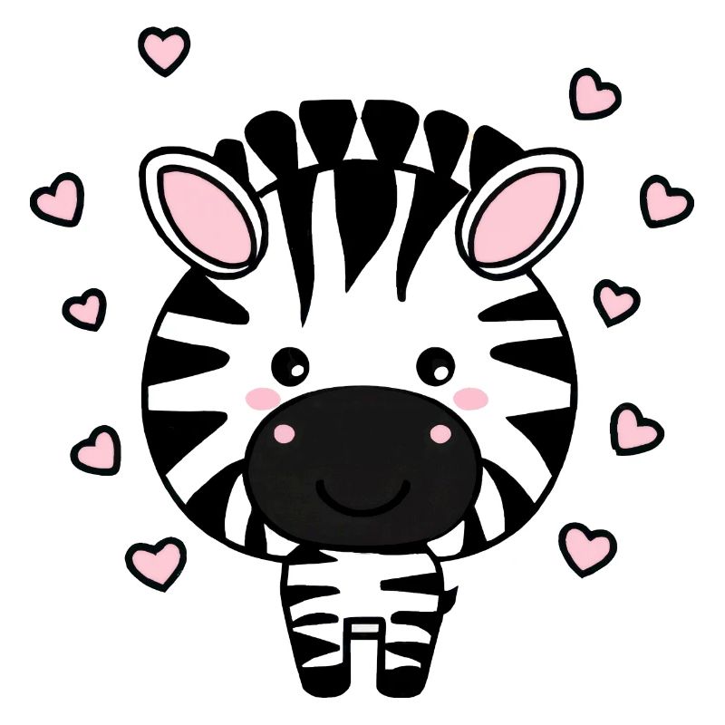 Süßes Zebra mit Herzchen