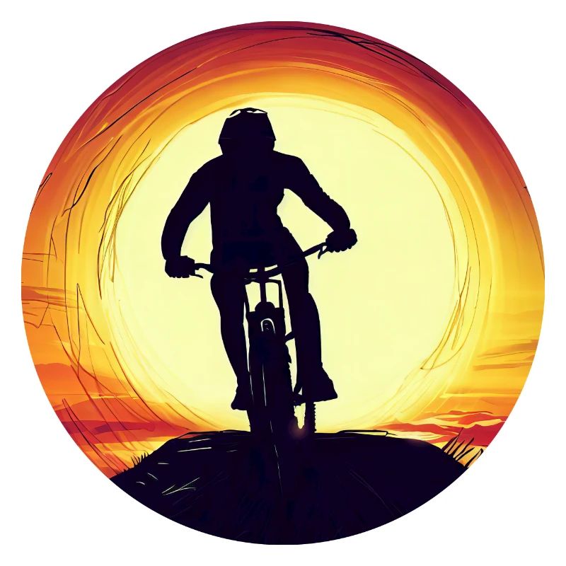 Descente VTT Coucher de soleil