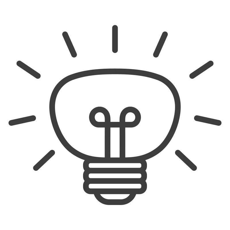 Glowing Light Bulb Line Icon