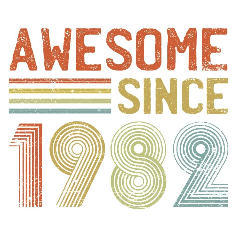 Typographie rétro de célébration de 1982