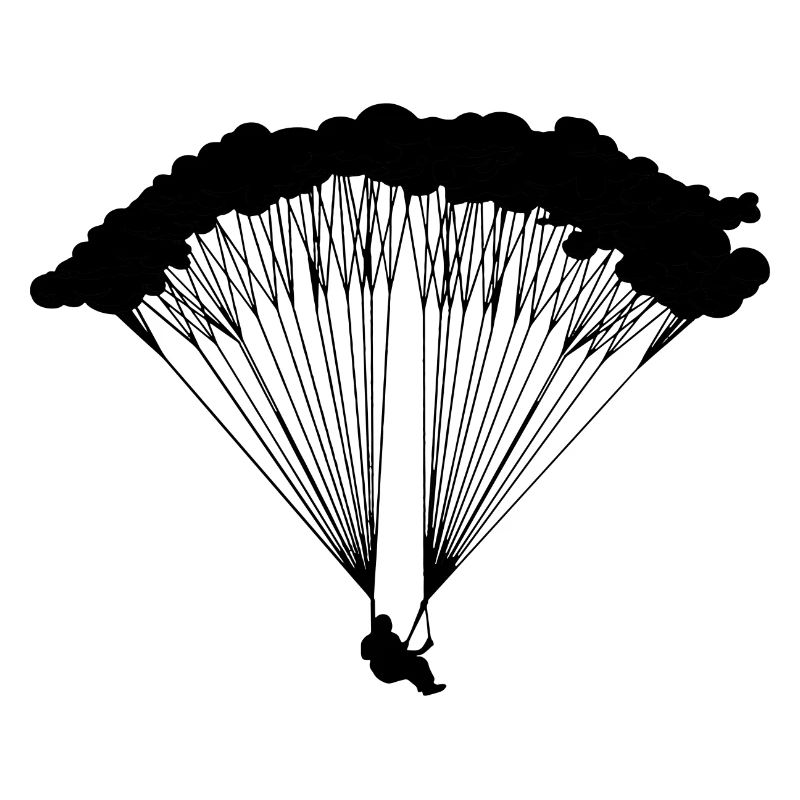 Skydiver in clouds silhouette