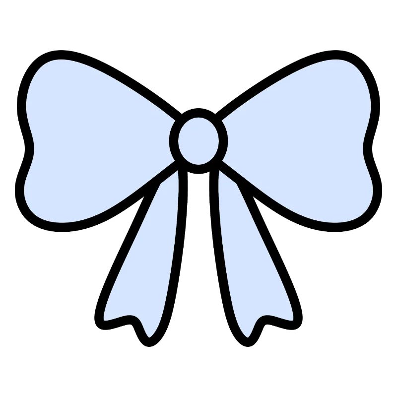 Delicate Light Blue Bow Design