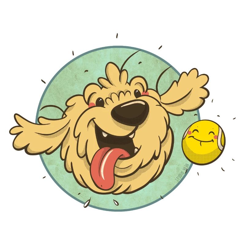 cockapoo Thor mit Tennisball