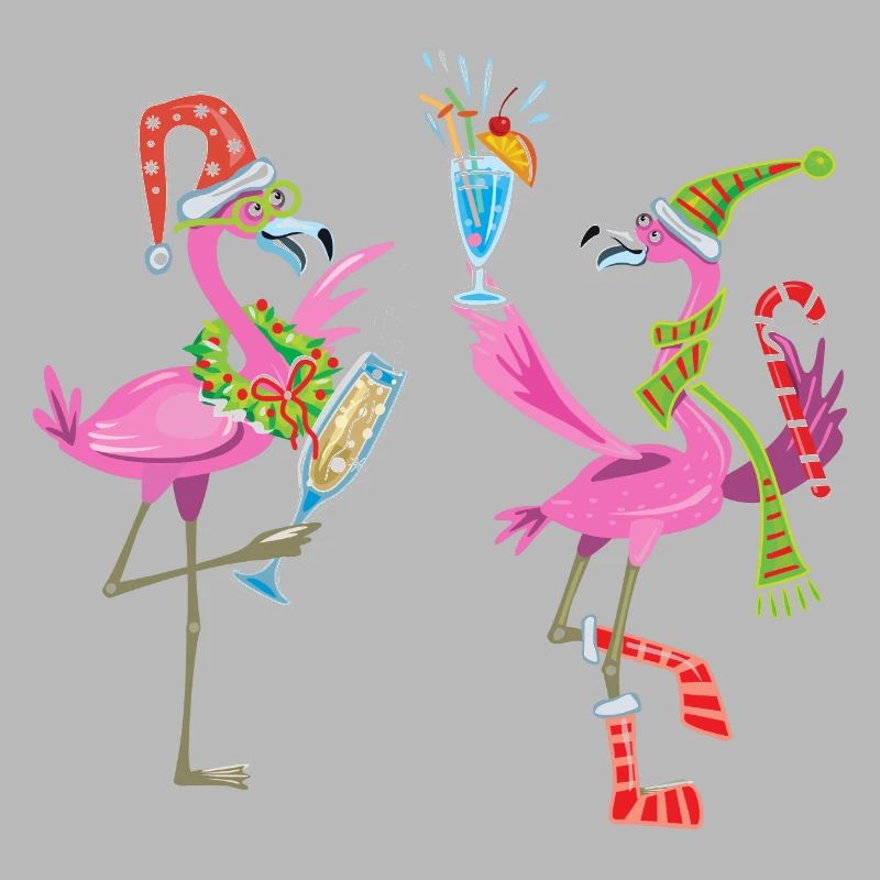 Flamant rose Noël. Cadeau de Noël