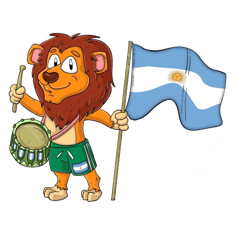 Lion avec le drapeau argentin