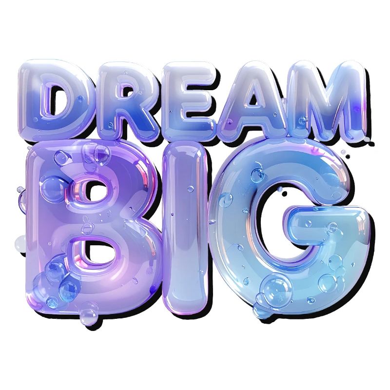Dream Big in Glitter 3D Letters