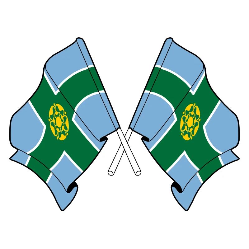 Derbyshire Flags Crossed