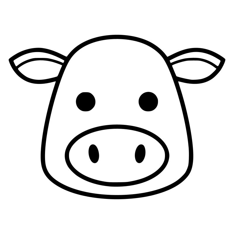 Kuh Kopf Icon Minimalistisch Clean