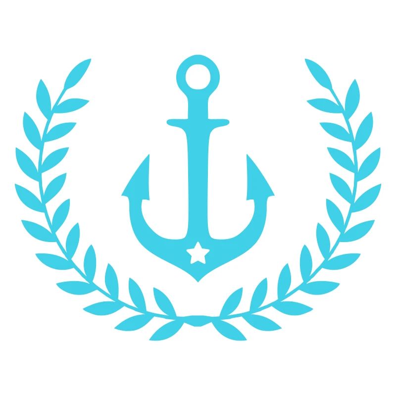 Anchor Wreath Nautical Emblem