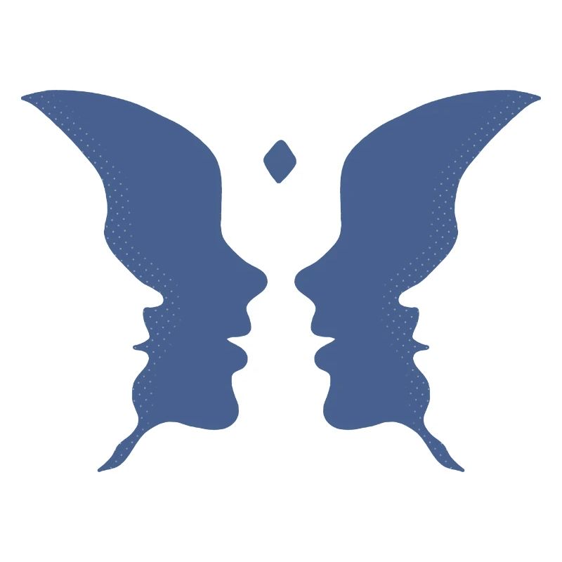Küssende Gesichter oder ein Schmetterling