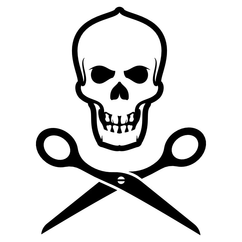 Totenkopf mit Schere