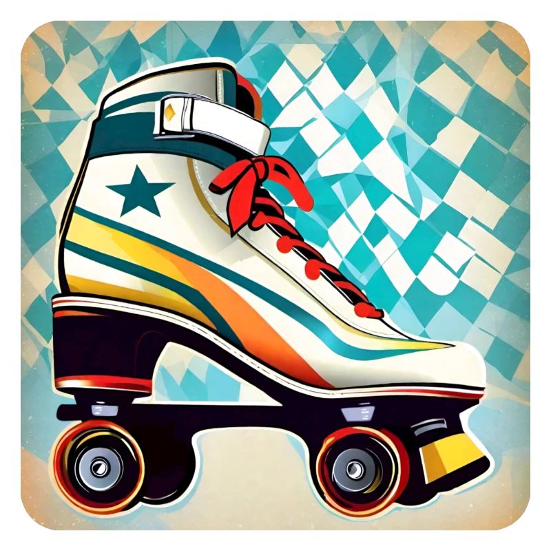 Roller Skates Disco coloré Style rétro