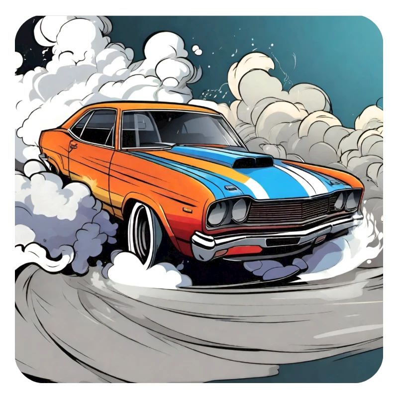 Oldtimer Drift Auto Turbo Rallye mit Rauch