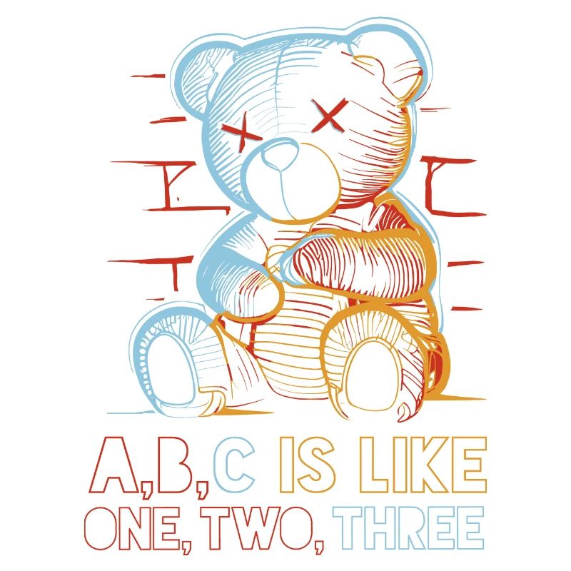 Loving Bear with Alphabet Drawing