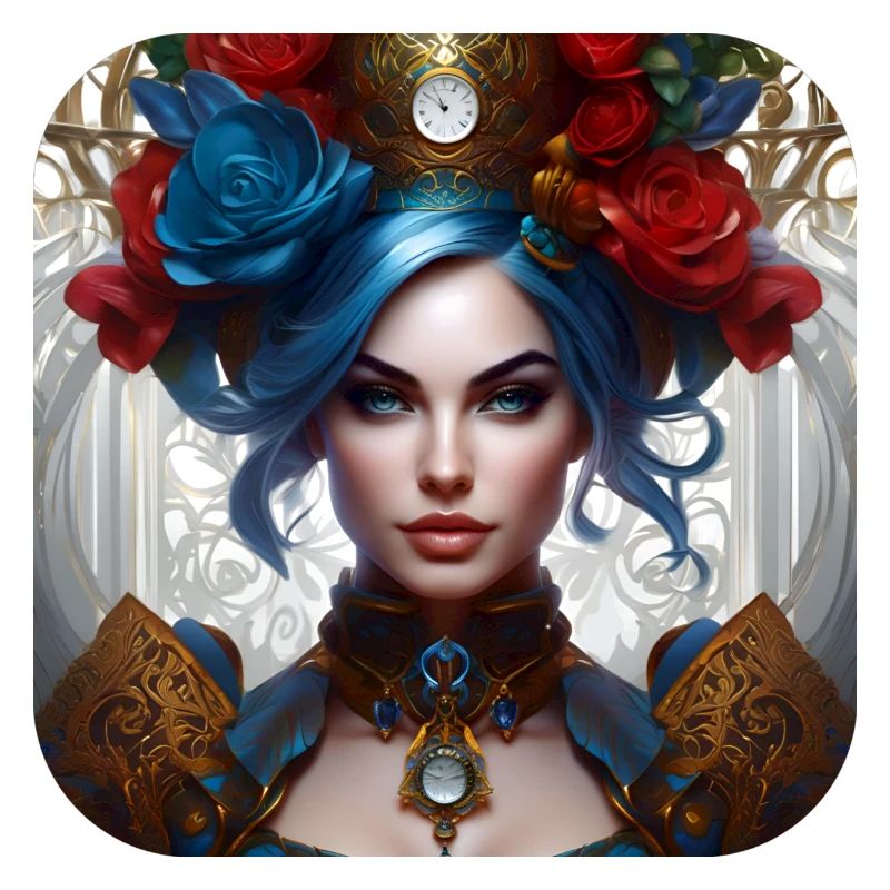 Fille steampunk cool avec des fleurs