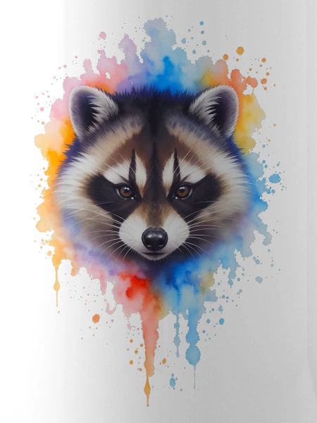 Aquarell Waschbär Farbexplosion