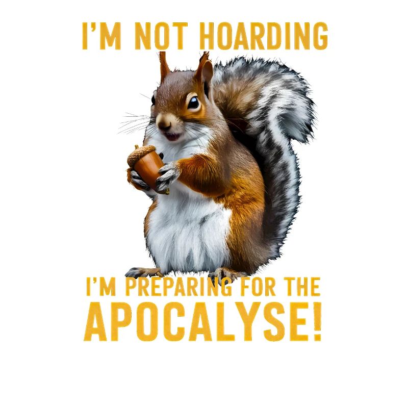 Funny Squirrel Realistic Hoarding Humor Survival