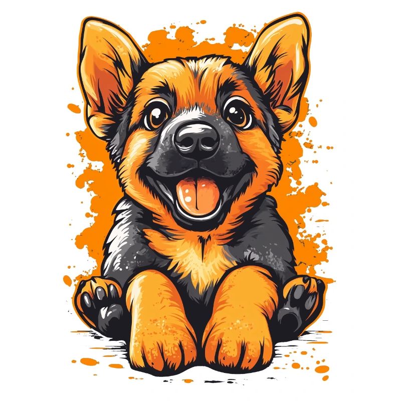 Deutscher Schäferhund Welpe lustiger Hund Hunde
