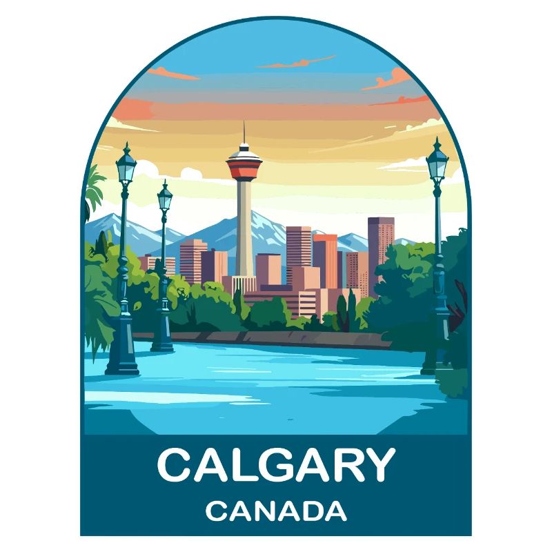 Calgary Canada Tower & Berge Reisekunst