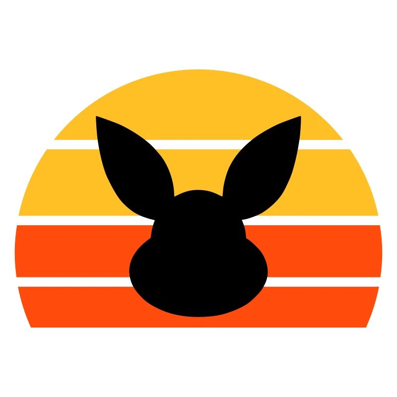 Tête de lapin devant le demi-soleil