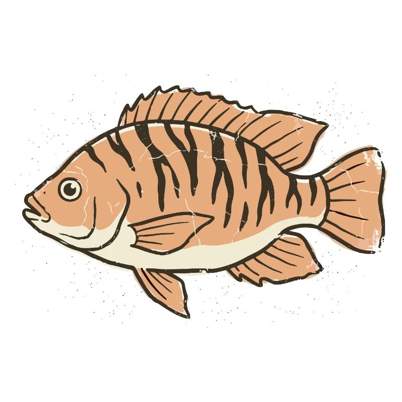 Orange Stylized Tiger Stripe Fish