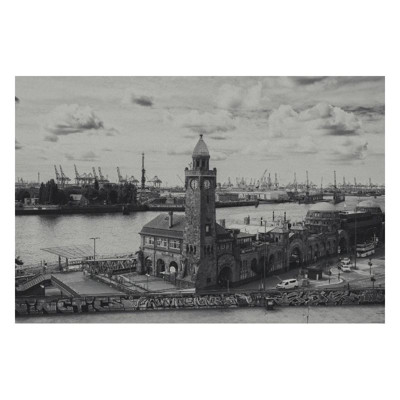 Hamburger Hafen Pegelturm retro