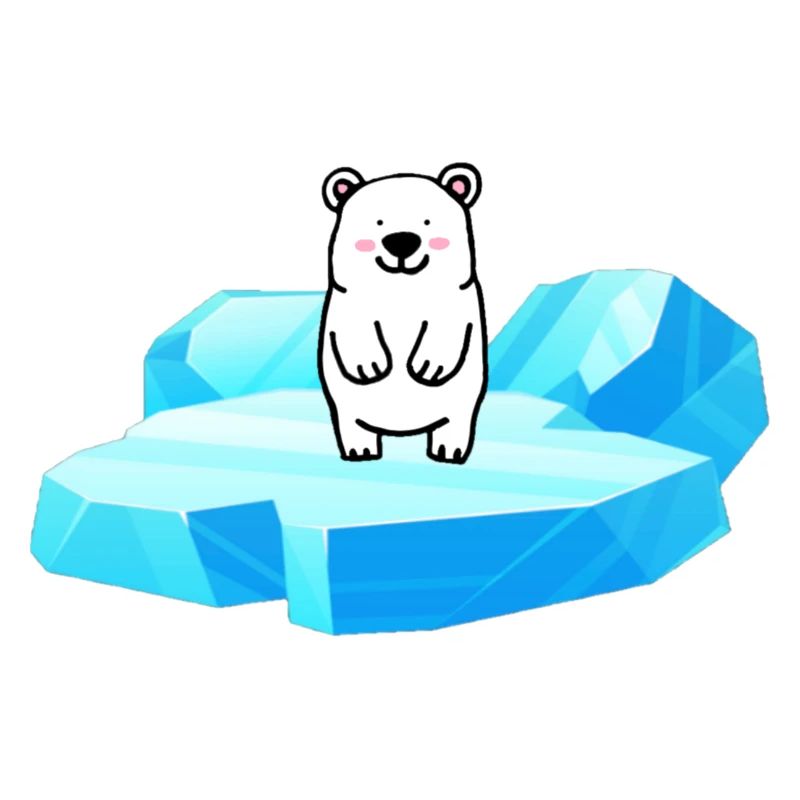 Süsser kleiner Eisbär auf einer Eisscholle