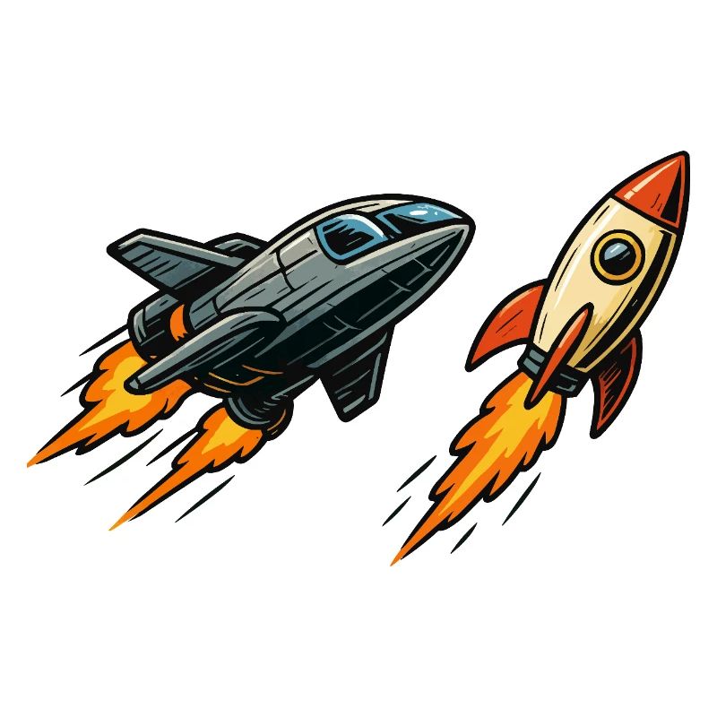 Espace de dessin animé Rocket Sprint