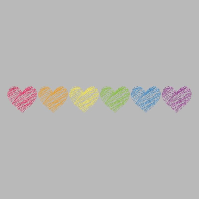 Pride Herzen Kritzelherzchen Regenbogenfarben