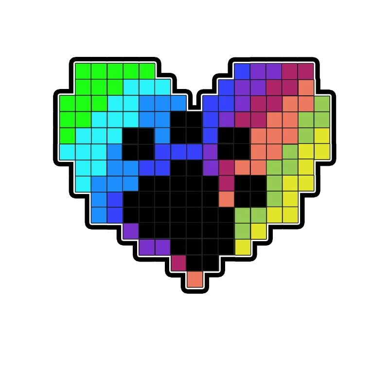 Pixel Herz mit einer Pfote
