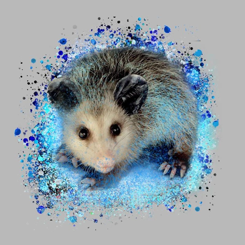 Opossum, souris, rongeur, graffiti