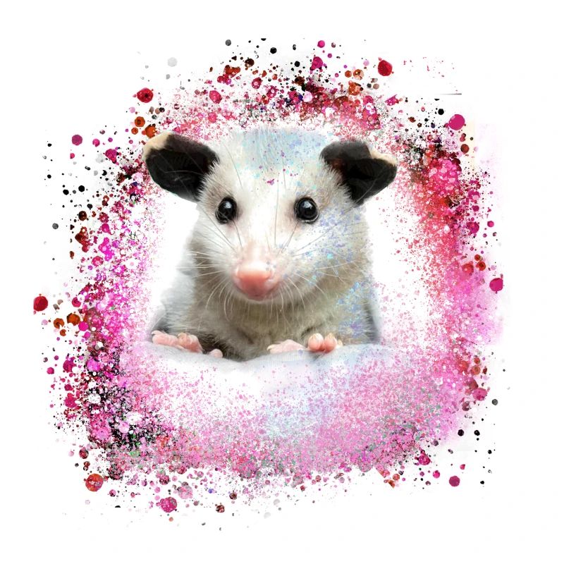 Opossum, souris, rongeur, graffiti