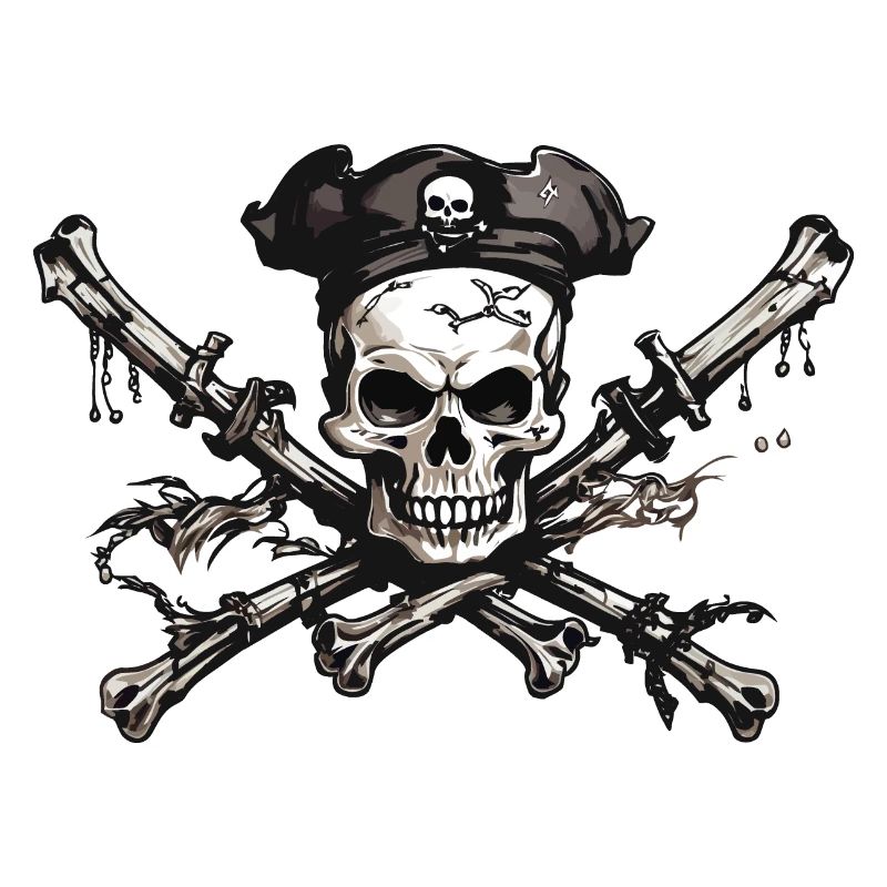 Drapeau pirate tête de mort Boucanier Halloween Design