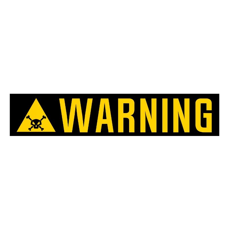 warning panel skull triangle plate