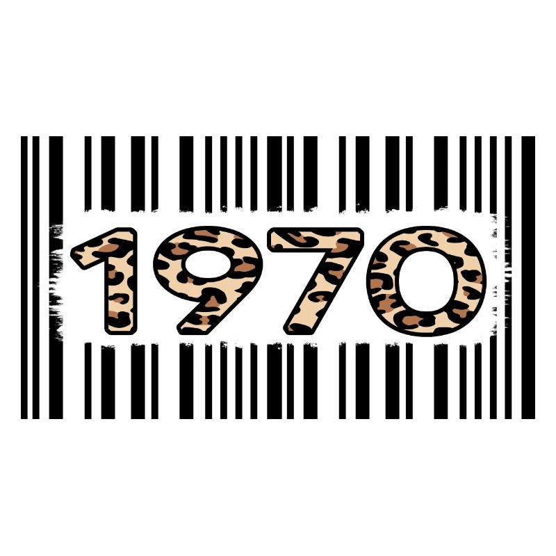 1970 anniversaire 52 ans code-barres léopard motif