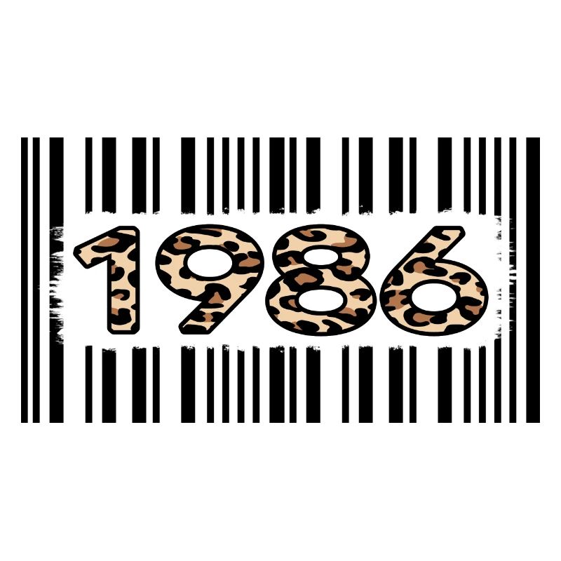 1986 anniversaire 36 ans anniversaire code à barres léopard