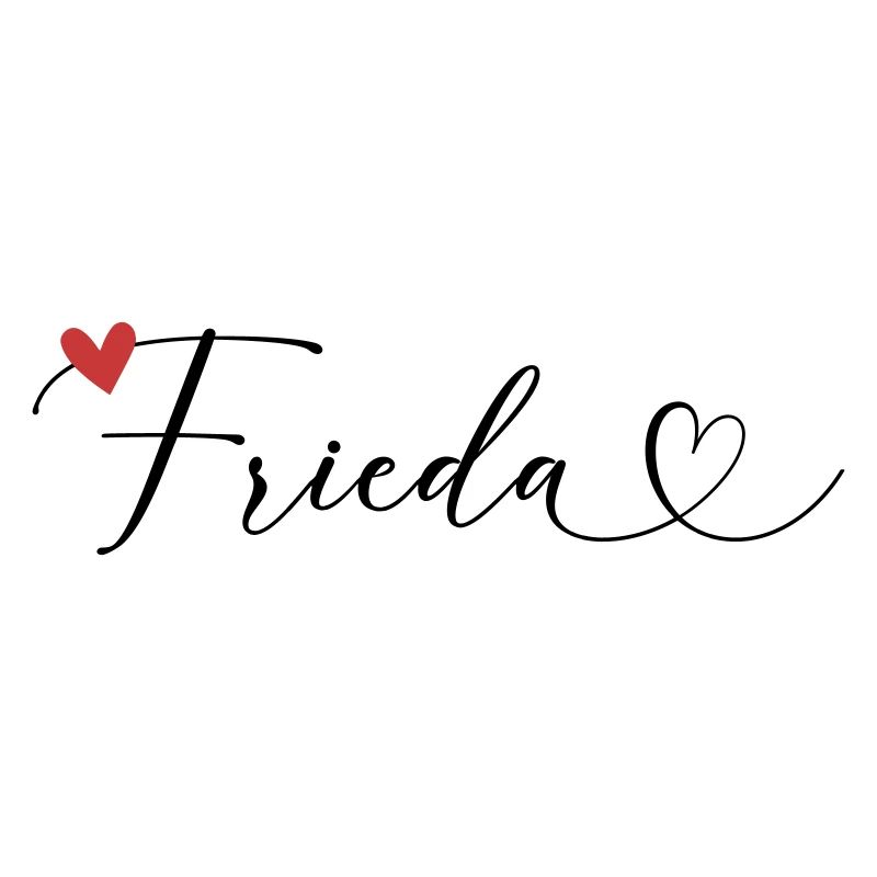 Frieda Last name First name Calligraphy heart